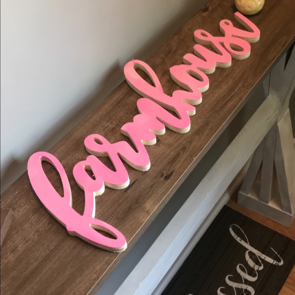 Pink FARMHOUSE Wood Sign
